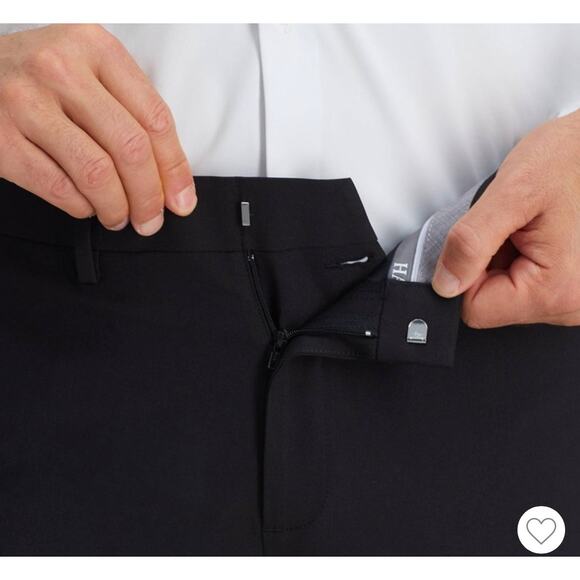 NWT Haggar H26 Men’s Stretch Straight Fit Dress Pants Black size 32x32 - Picture 4 of 9